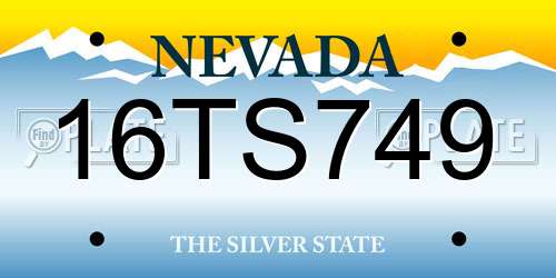 16TS749 Nevada License Plate