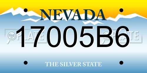 17005B6 Nevada License Plate