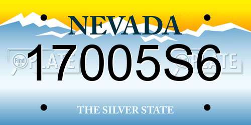 17005S6 Nevada License Plate