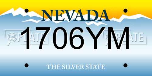 1706YM Nevada License Plate