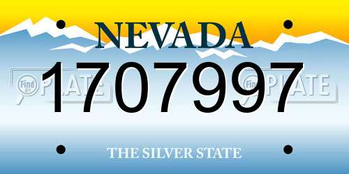 1707997 Nevada License Plate