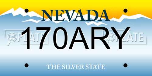 170ARY Nevada License Plate