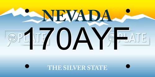 170AYF Nevada License Plate