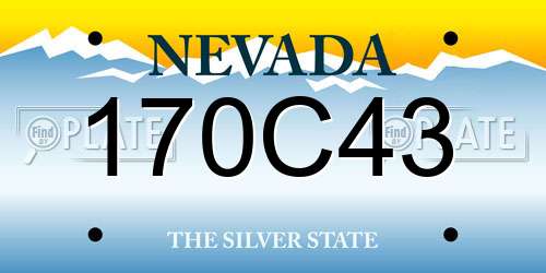 170C43 Nevada License Plate