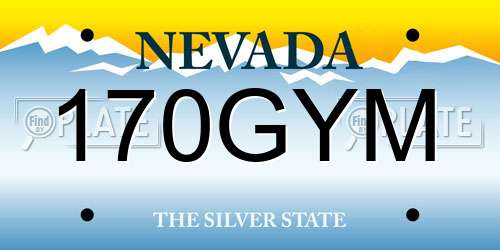 170GYM Nevada License Plate