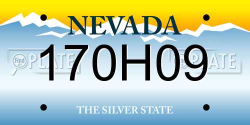170H09 Nevada License Plate