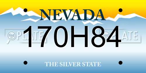 170H84 Nevada License Plate