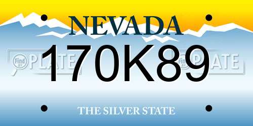 170K89 Nevada License Plate