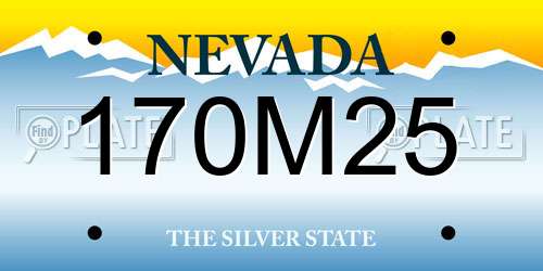 170M25 Nevada License Plate