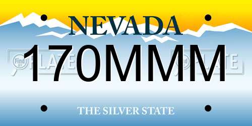 170MMM Nevada License Plate