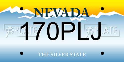 170PLJ Nevada License Plate