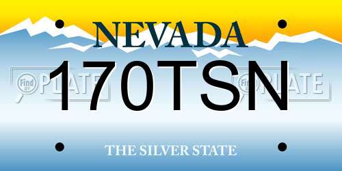 170TSN Nevada License Plate