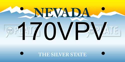 170VPV Nevada License Plate