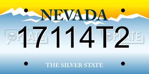17114T2 Nevada License Plate