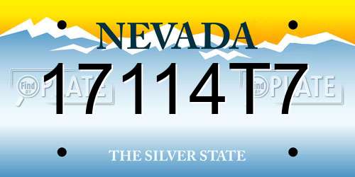 17114T7 Nevada License Plate