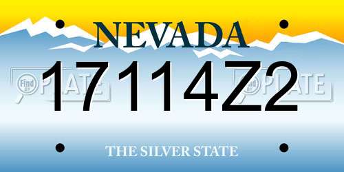 17114Z2 Nevada License Plate