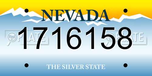 1716158 Nevada License Plate