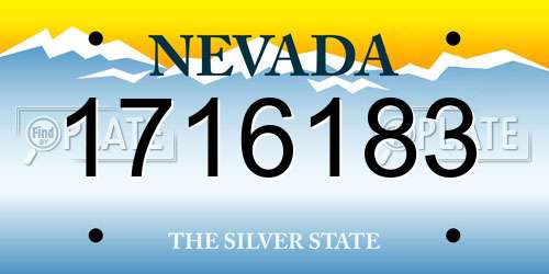 1716183 Nevada License Plate