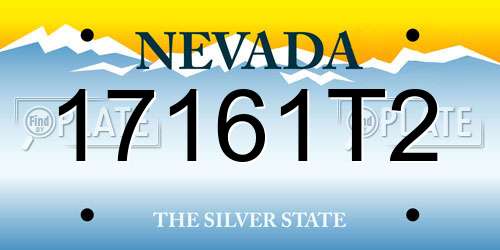 17161T2 Nevada License Plate