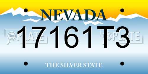 17161T3 Nevada License Plate
