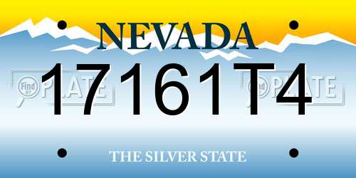 17161T4 Nevada License Plate