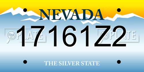 17161Z2 Nevada License Plate