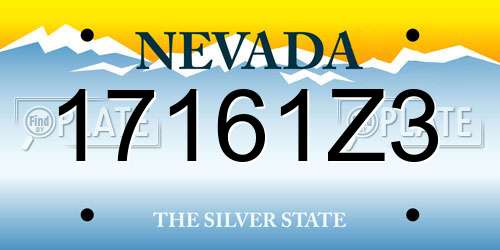 17161Z3 Nevada License Plate