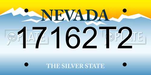 17162T2 Nevada License Plate