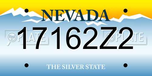 17162Z2 Nevada License Plate