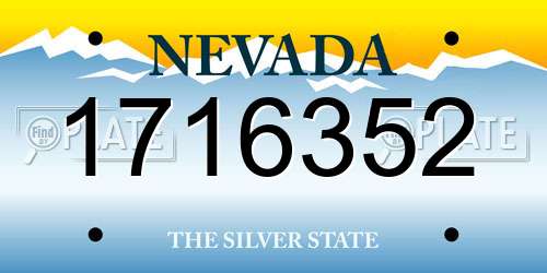 1716352 Nevada License Plate