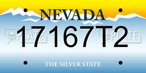 17167T2 Nevada License Plate