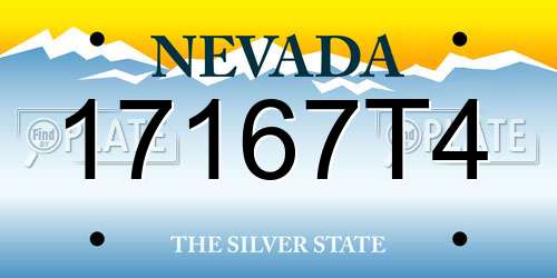 17167T4 Nevada License Plate