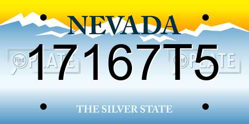 17167T5 Nevada License Plate