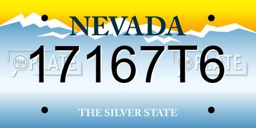 17167T6 Nevada License Plate