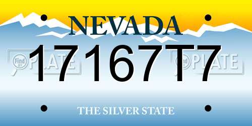 17167T7 Nevada License Plate