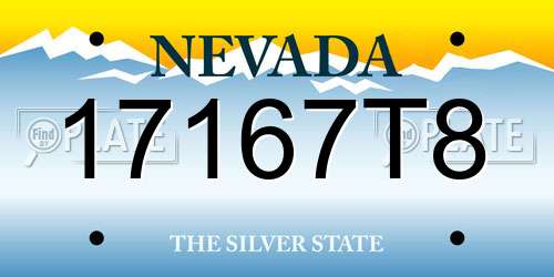 17167T8 Nevada License Plate