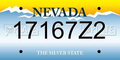 17167Z2 Nevada License Plate