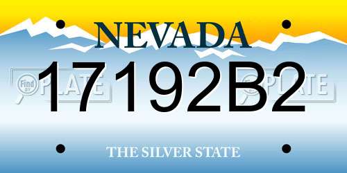17192B2 Nevada License Plate