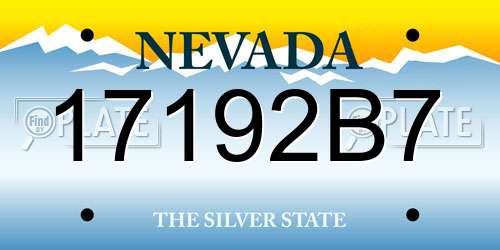 17192B7 Nevada License Plate
