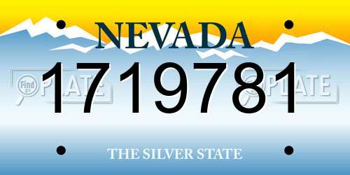 1719781 Nevada License Plate