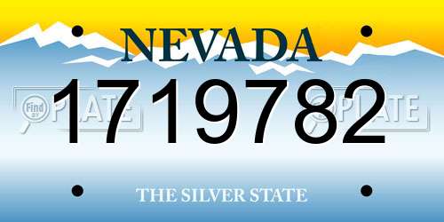 1719782 Nevada License Plate