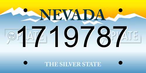 1719787 Nevada License Plate