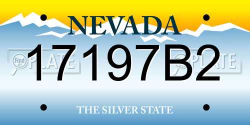 17197B2 Nevada License Plate