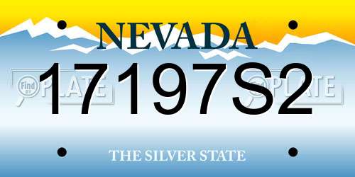 17197S2 Nevada License Plate