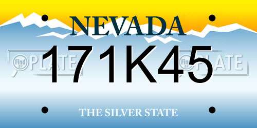 171K45 Nevada License Plate