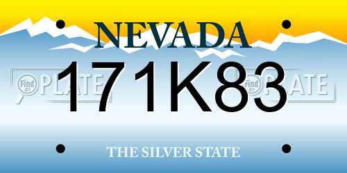 171K83 Nevada License Plate