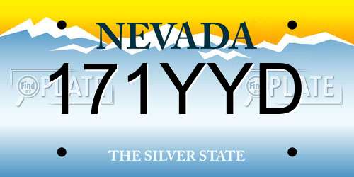 171YYD Nevada License Plate