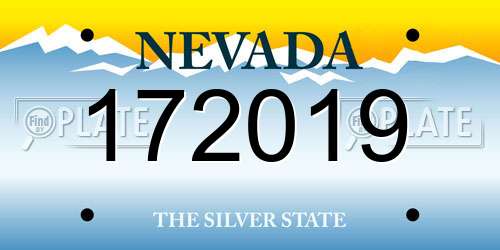 172019 Nevada License Plate