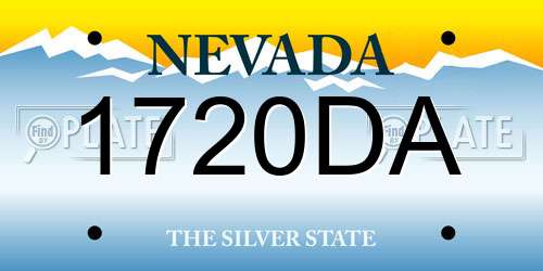 1720DA Nevada License Plate