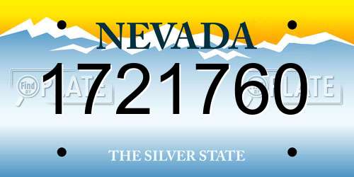 1721760 Nevada License Plate